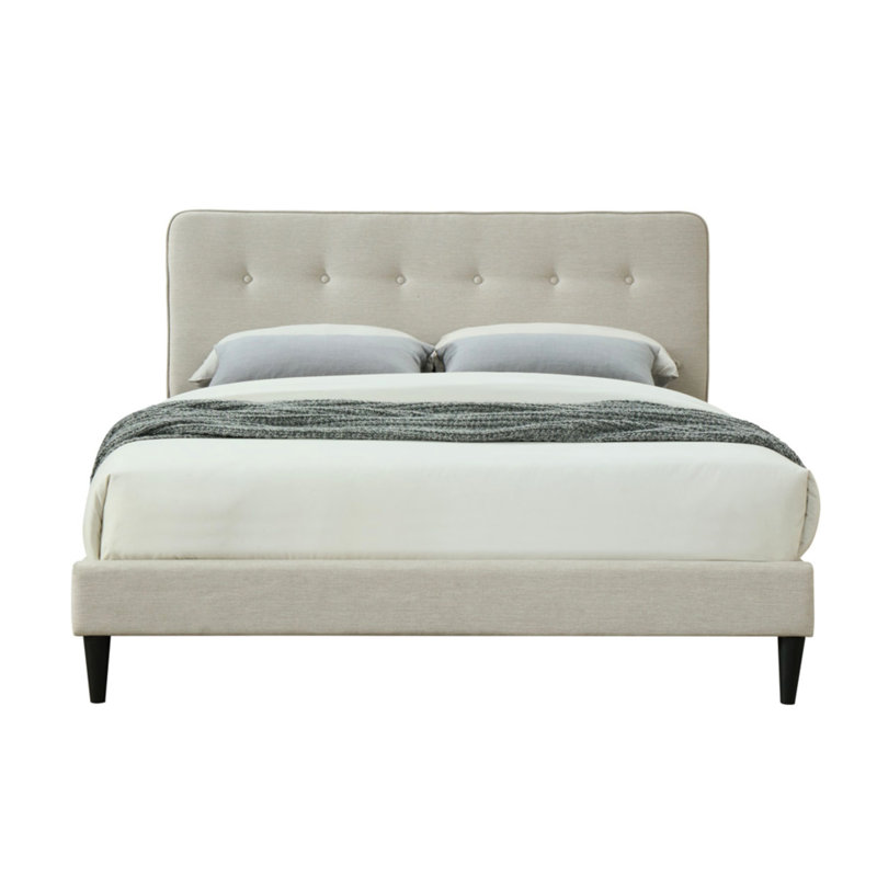 Grand lit tapissier dans une boîte, avec tête de lit double, 62,26 po Largeur, profondeur de 82,58, hauteur de 41,52, poids de 72,68 lb