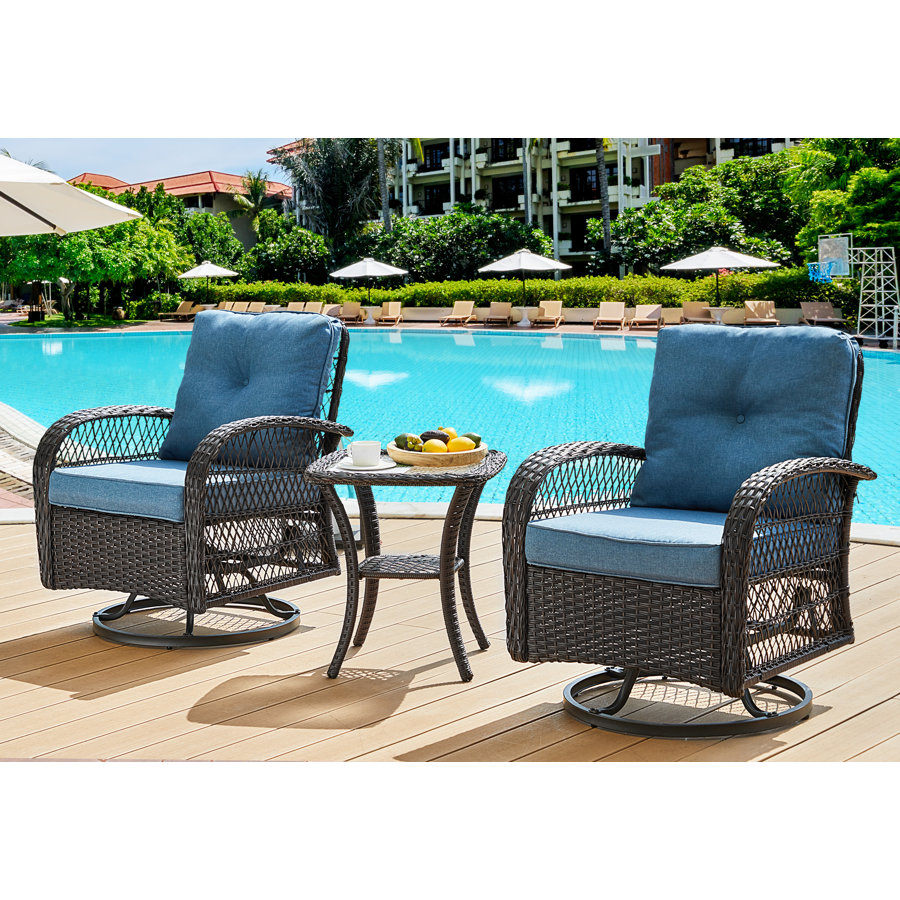 Kaycey 3 Piece Rattan Seating Group with Cushions
