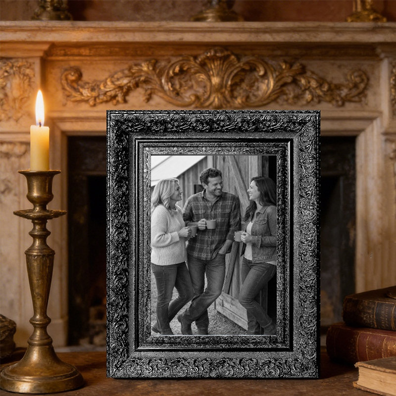Cadre photo simple noir 1PC pour photos et décor de salon 5 po x 7 po, Black, 1, 5" W x 7" H