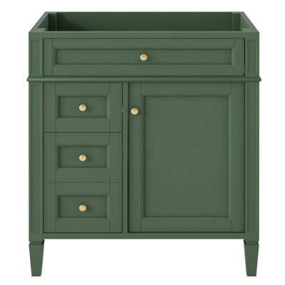 Meuble-lavabo de salle de bain de 30 po sans lavabo supérieur, armoire de rangement moderne avec 2 tiroirs et un tiroir rabattable (BASSIN INCLUS)