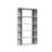 Scandinavian Style Bookshelf, White w/ Anthracite Color, 35.4 x 9.8 x 64.4 inches | 100% Melamine Coated Particle Board, Thickness: 0.7 inches | Numerous Shelves, Wall-Mountable Design | Perfect for Home or School Use-731640950