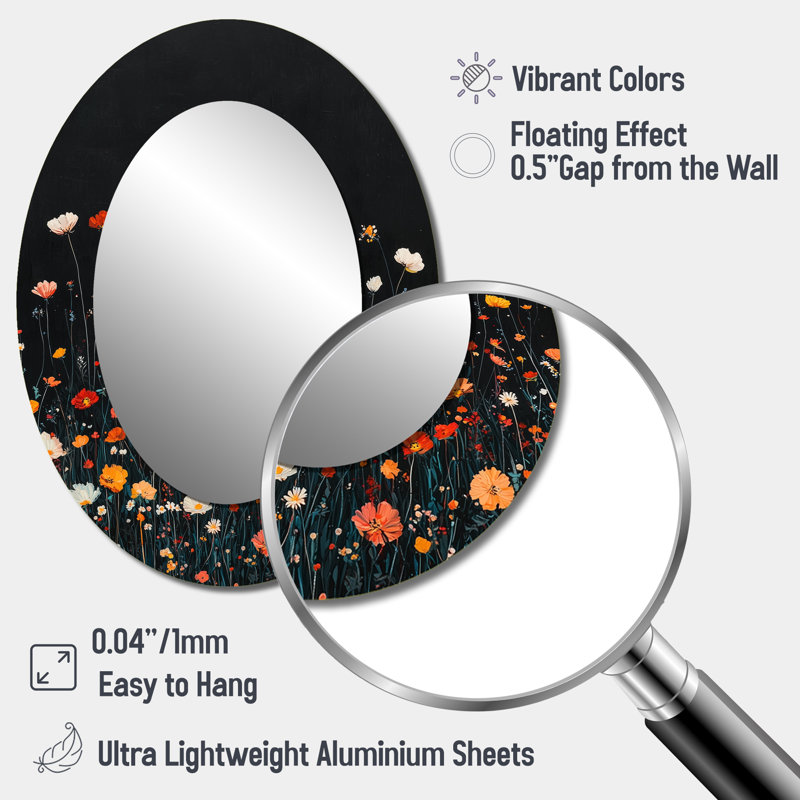 Miroir mural orange traditionnel orange, 40 po x 30 po
