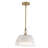 1-Light Ribbed Clear Glass Dome Chendelier