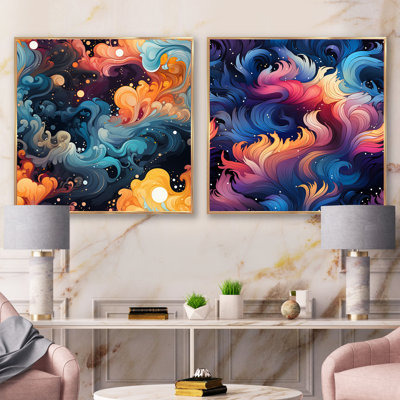 Cordier - Ensemble de 2 collages carrés abstraits