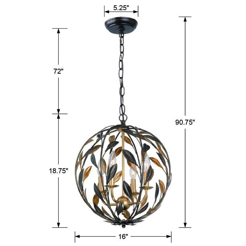 Daphyne 4 - Light Bronze Sphere Pendant
