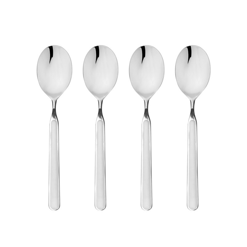 4 Pcs American Spoons Fant. Turtle-Dove, White