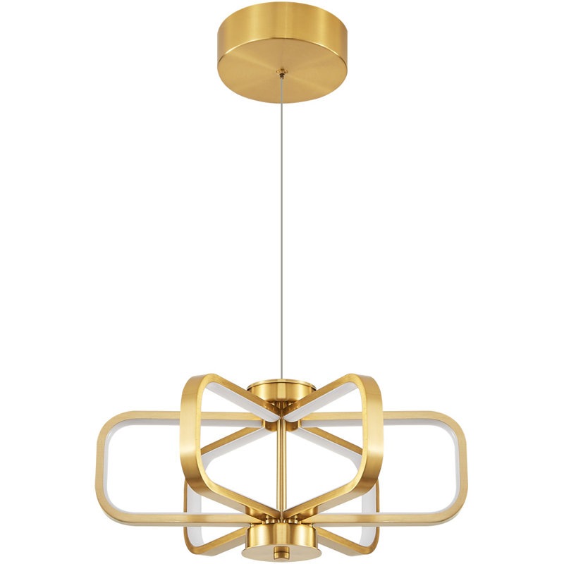 Lustre géométrique à motif floral 6 lumières à intensité variable Taiya, Or