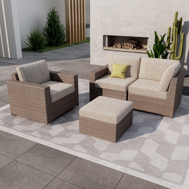 64.5cm Wide L-Shaped Patio Sectional Set