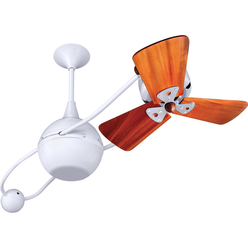 44" Brisa 2000 3 Wooden Blade Rotational Ceiling Fan, No, Chrome