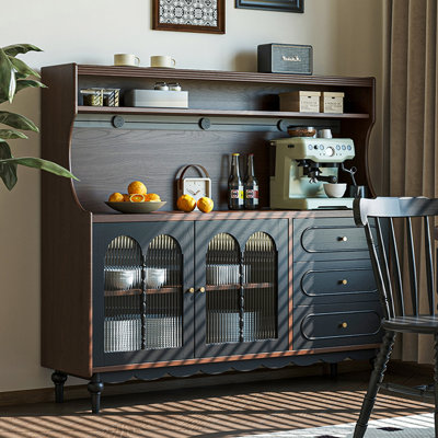 Buffet en bois massif noir