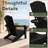 Black All-Weather HDPE Plastic Folding Adirondack Chair with Cup Holder for Patio & Garden (Set of 4)-476871629-484979593