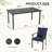 Maynard 7-Piece Black Metal Patio Dining Set With Rectangular Table And Blue Cushions-122878501