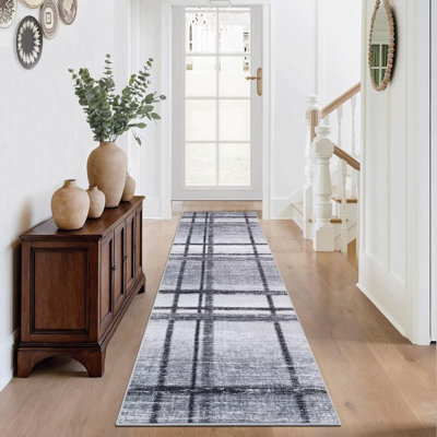 Large Machine Washable Rug with Non Slip Backing Contemporary Low Pile Foldable Floor Cover for Living Room Bedroom Dining Room