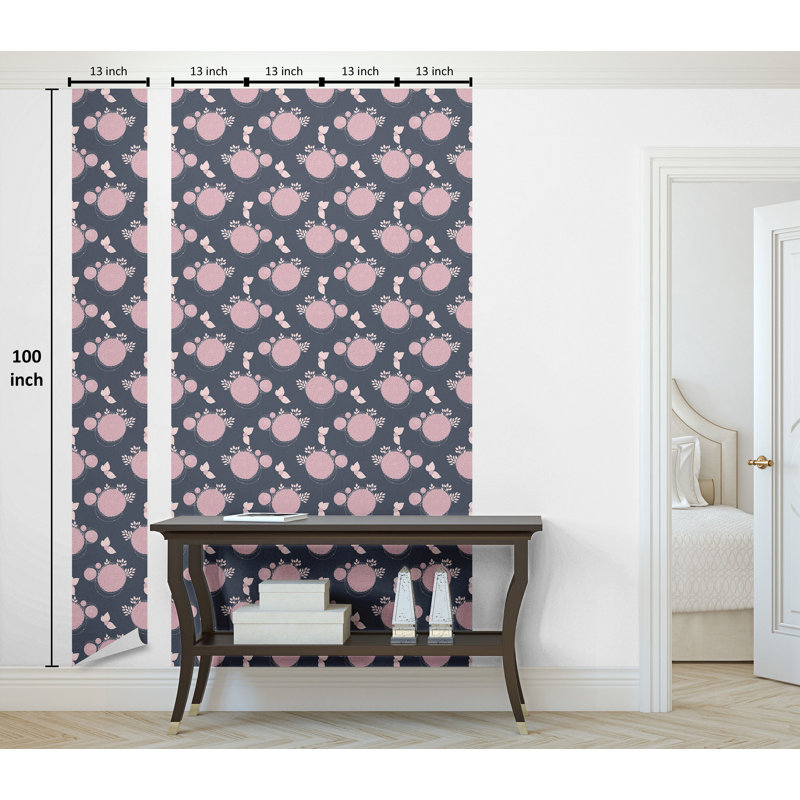 Nomi Roll, L 100 po x l 13 po, Rose pâle / indigo foncé