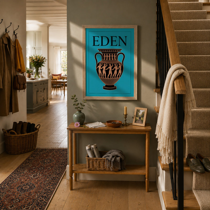Ancient Vase Modern Minimalist - Framed Print, A1 - 84.1 x 59.4 cm, Oak