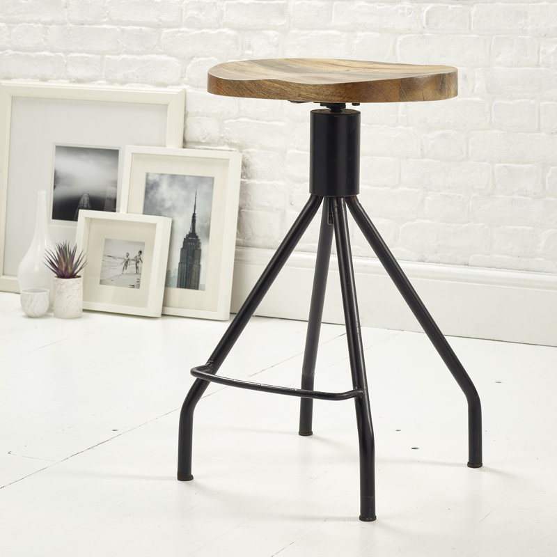 Atoll Swivel Adjustable Height Counter Stool with Metal Frame