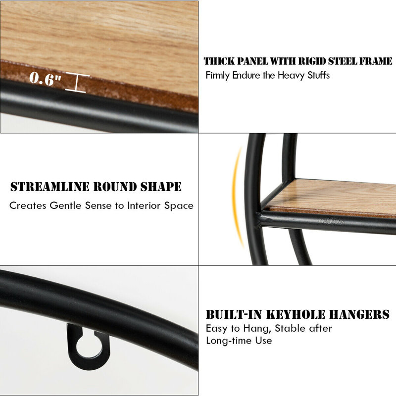 4 Piece Circle Floating Shelf