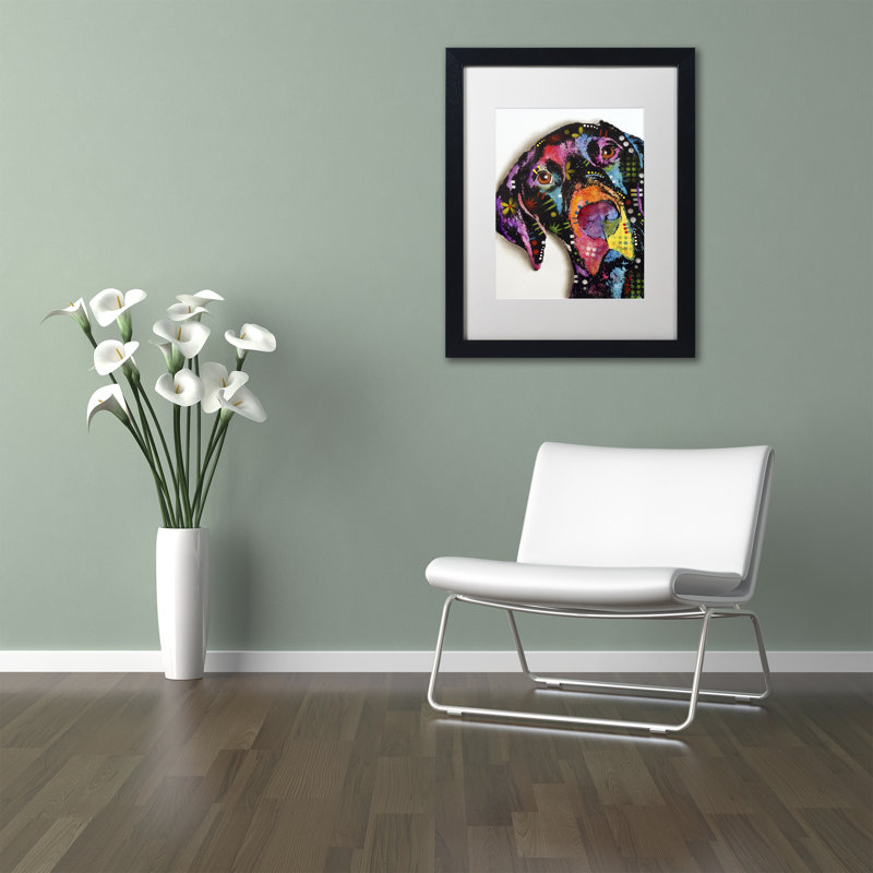« pointer », impression encadrée sur toile, H 20 po x l 16 po x P 0,5 po, Noir