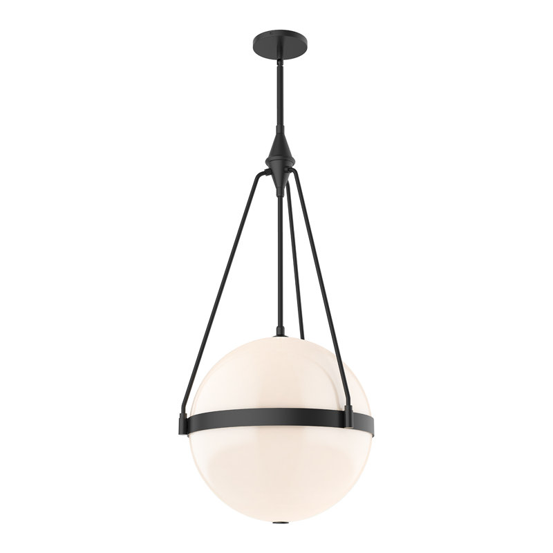 Lustre sphérique à 4 lumières Harmony, Noir mat, Opale