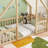 House-Shaped Floor Bed With Fence, Guardrails-1607430062-1607430051