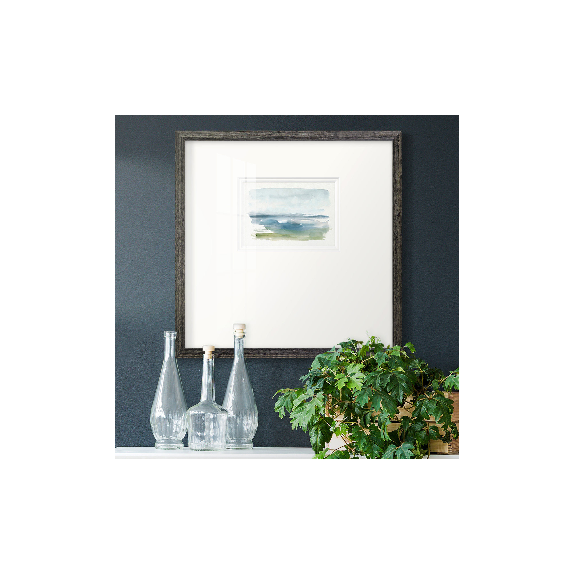 Coastline Splash IV, Black, 17" H x 17" W x 1.125" D