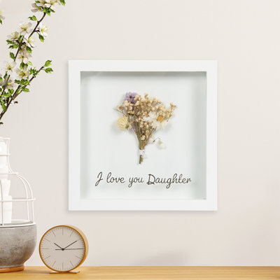 Dried Flowers Plaque - Daughter - Single Picture Frame Print on Wood
