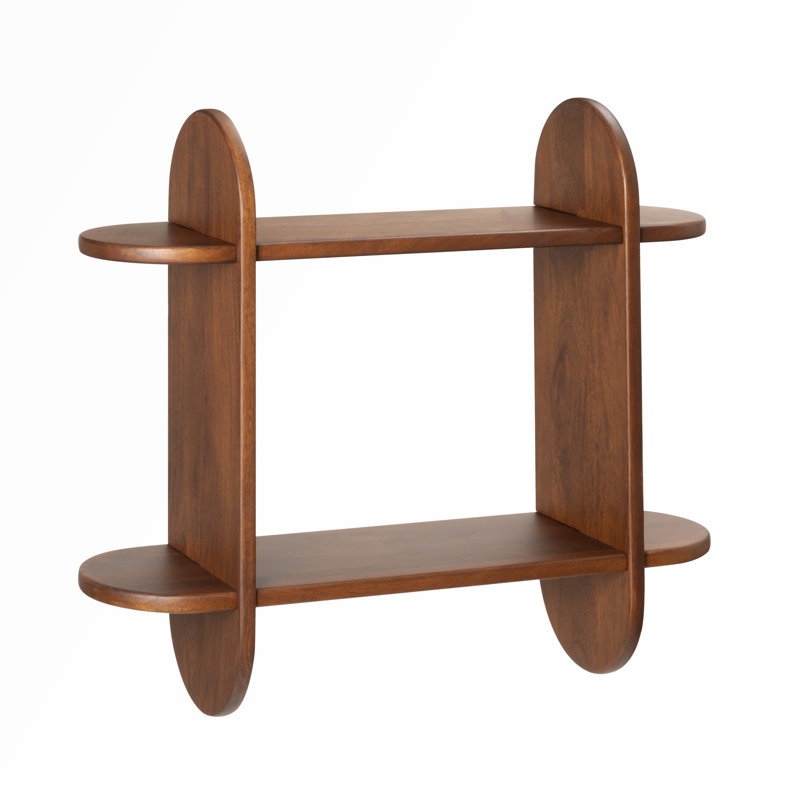 Fuller 2 Piece Mango Solid Wood Tiered Shelf, Walnut