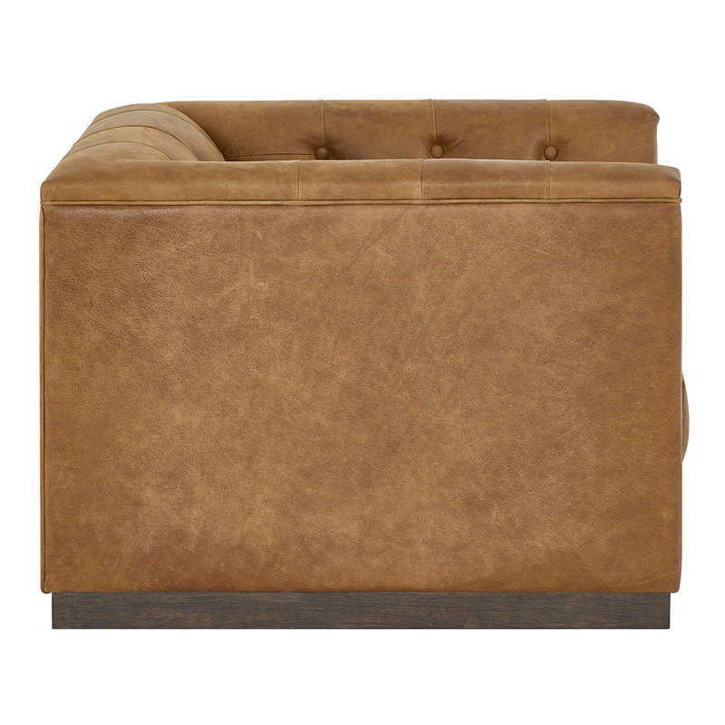 Curated Swivel Tufted Armchair, Brown