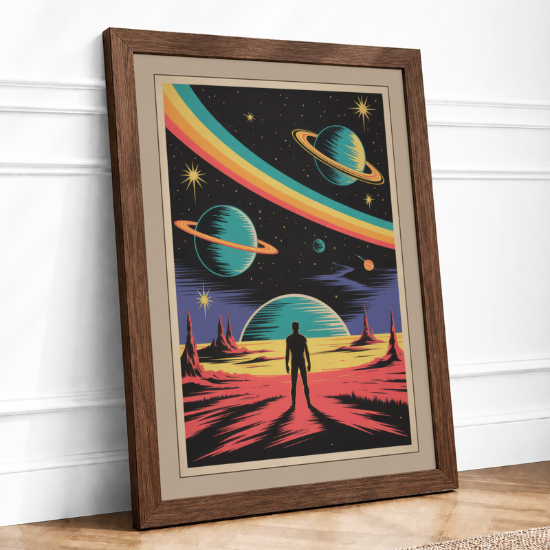 Cosmic Wonder Retro - Framed Print, A1 - 84.1 x 59.4 cm, Walnut