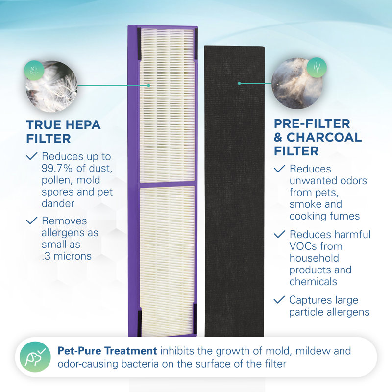 GermGuardian True HEPA Replacement Filter C for AC5000 Series Air Purifier with Pet Pure Filter Treatment