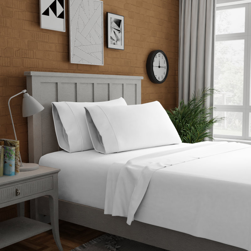 Twin XL Arctic White Organic Cotton Percale Deep Pocket Sheet Set
