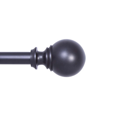 Kenney Fast Fit No Measure Carlin 5/8" Curtain Rod, Matte Black