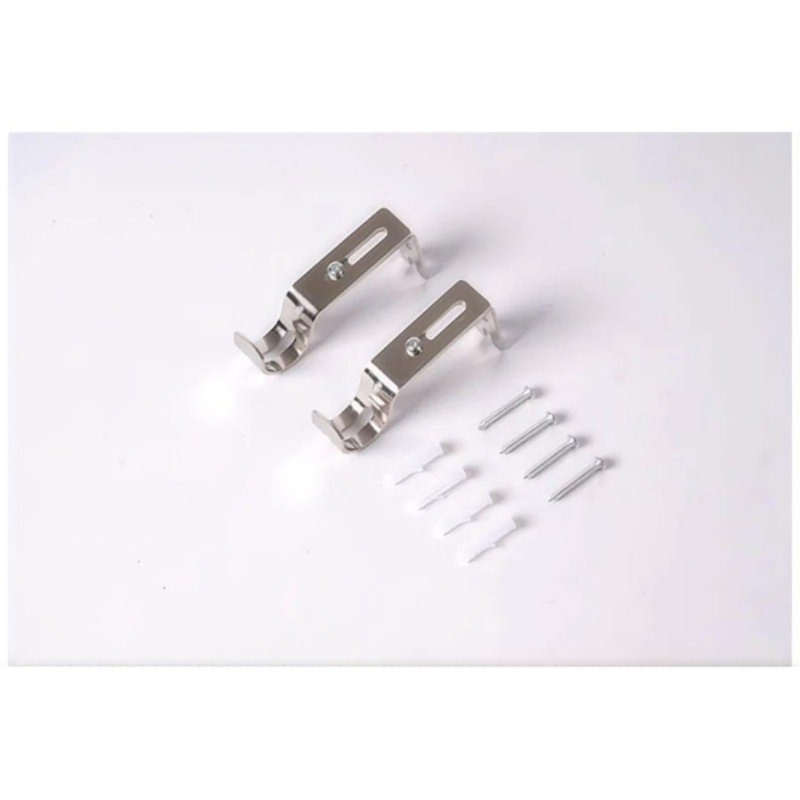 4 Pack Adjustable Curtain Rod Brackets, Silver
