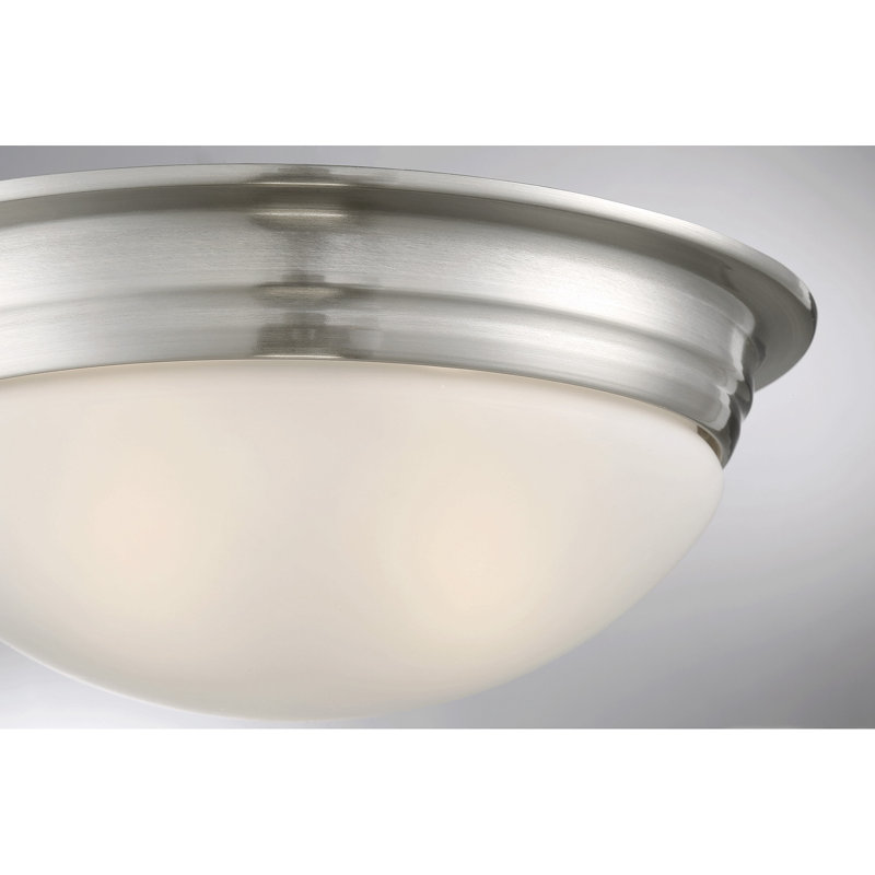 2 - Light Simple Bowl Flush Mount in Satin Nickel, 4.5" H x 11" W, Satin Nickel