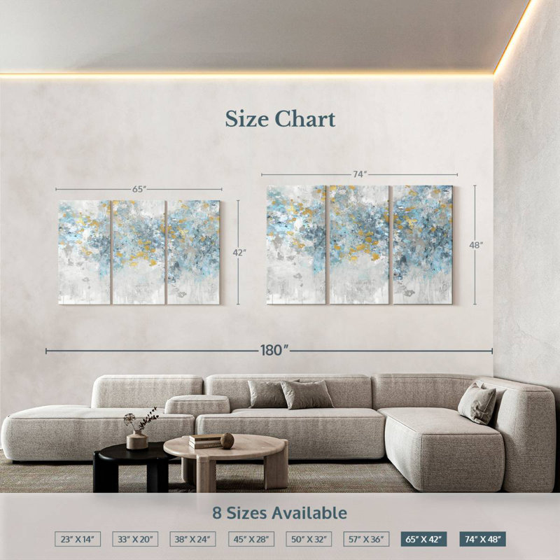 Avery Charmed Aqua, 42" H x 65" W