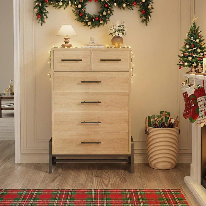 74.9 cm W Chest of 6 Drawers, Tan
