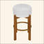 Tabouret de bar d'intérieur en bois rembourré, ensemble de 4-121063113-121063111