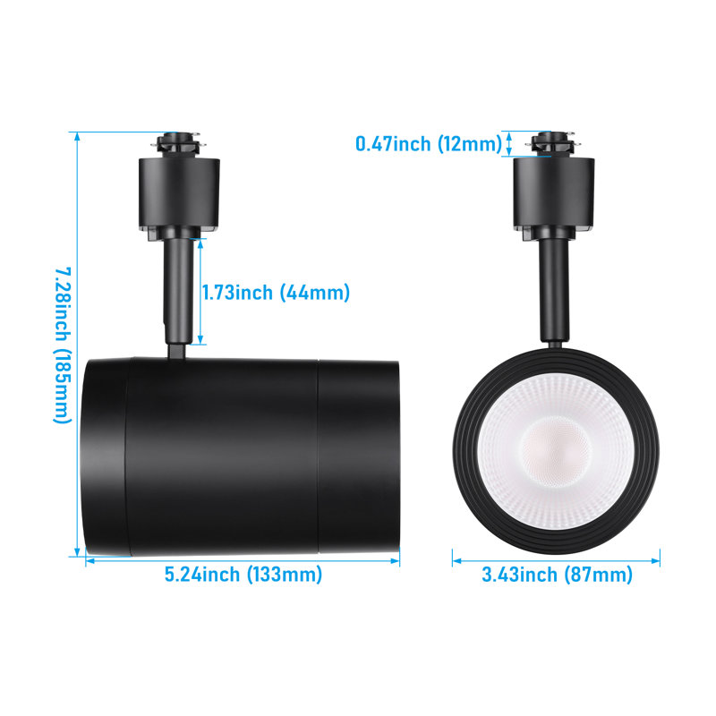 Têtes d'éclairage 17.5W 5Cct, Noir mat