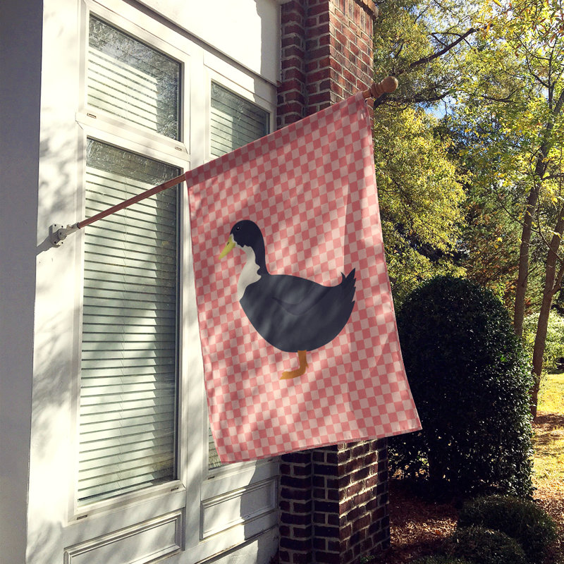 Mélange de polyester à 2 côtés 40 x 28 po suédois duck drapeau maison, Rose