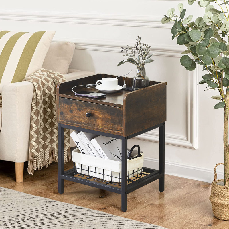 Estey 40cm W Iron Bedside Table