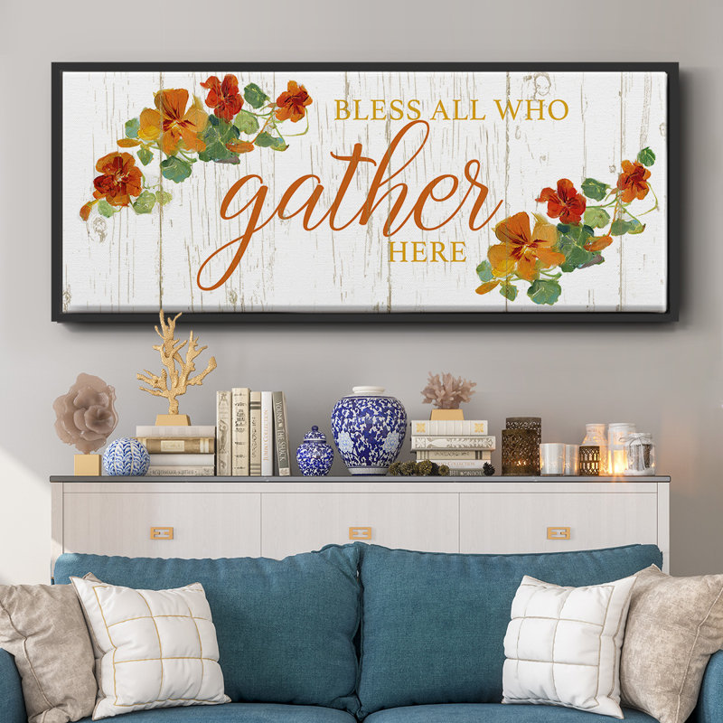 «Gather Here», toile encadrée, H 12 po x l 30 po