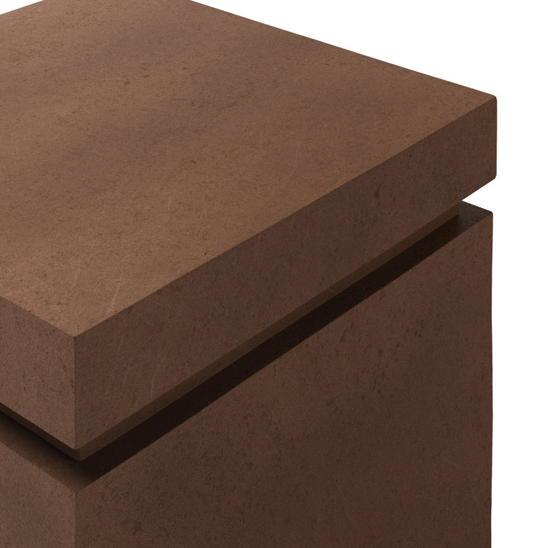 Posen 21.5" H x 20" W Concrete Propane Outdoor Fire Pit Table, Clay Concrete