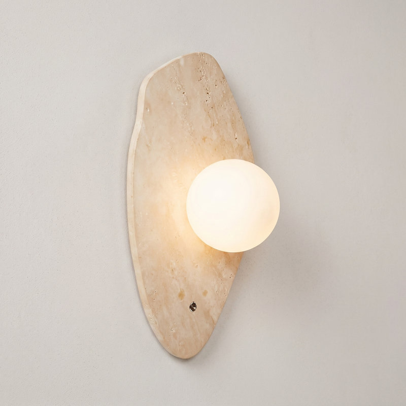 Organic Travertine Plug-In Wall Light