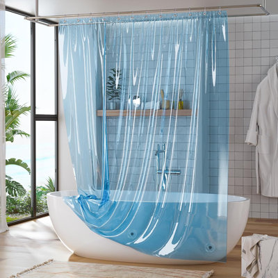 Frosted Waterproof Shower Curtain Liner With Magnets And Rustproof Grommets - Lightweight PEVA Material For Bathroom Use