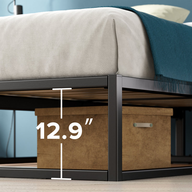 Dekker Metal Platform Bed with Wooden slat support 35cm/14in Height, Single (3')