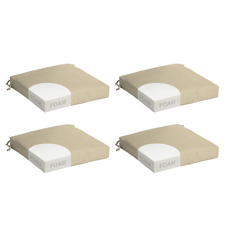Coussins de siège d'extérieur en mousse, 48 x 48 cm, mousse haute densité de qualité supérieure, indéformable, résistant aux intempéries, pour chaises d'extérieur, couleur beige Leala