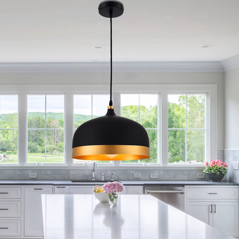 Luminaire suspendu moderne en dôme à 1 lumière à intensité variable de 14 po