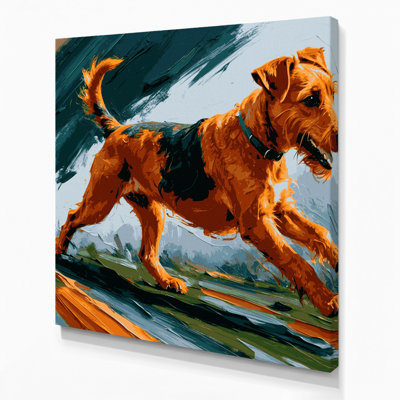 «Dogs Irish Terrier», art mural sur toile brune
