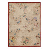 Art Deco Hand Knotted Wool Area Rug