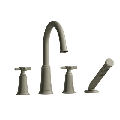Momenti 4-Hole Deck Mount Tub Filler with C-Spout